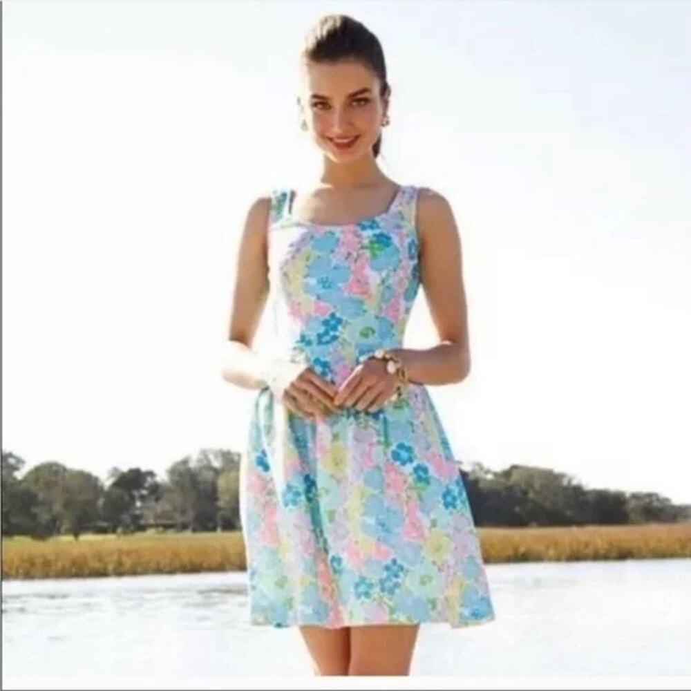 LILLY PULITZER Spring Fling Posey Dress Florescent Floral Sleeveless Size 2